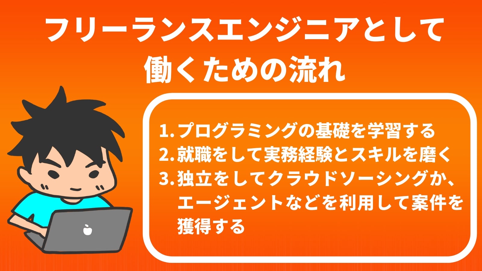 フリーランスエンジニアとして 働くための流れ