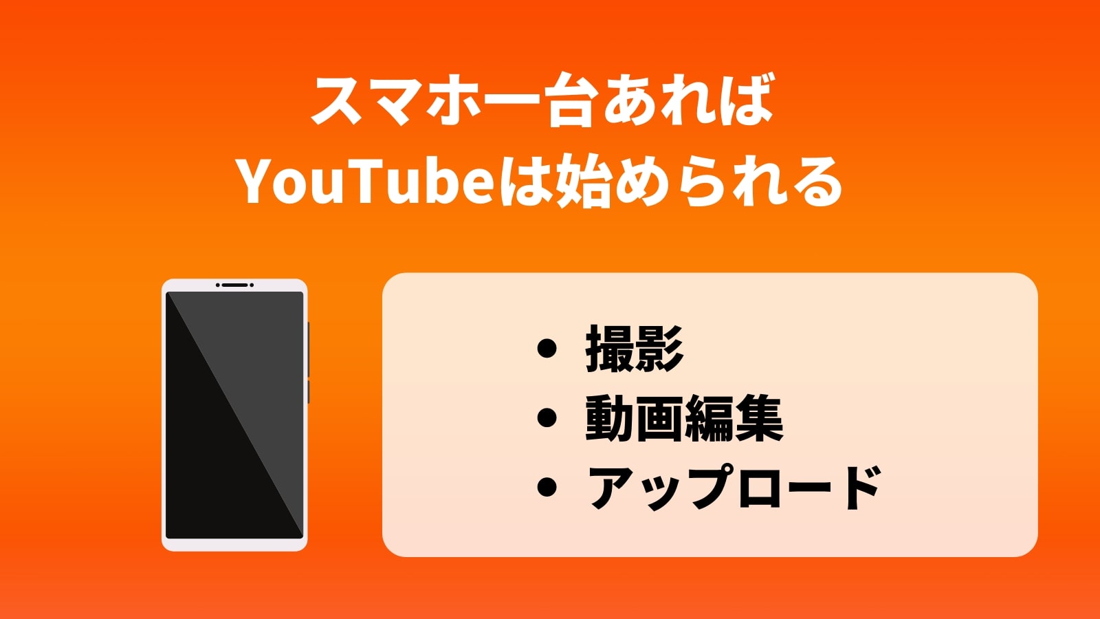 スマホ一台あれば YouTubeは始められる