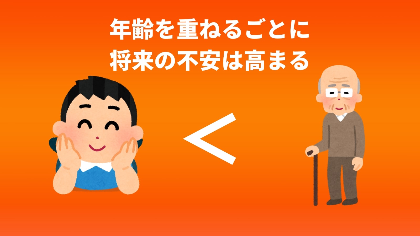 年齢を重ねるごとに 将来の不安は高まる