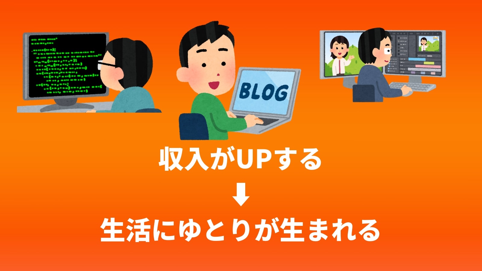 収入がUPする ⬇ 生活にゆとりが生まれる